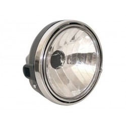 FAROL COMPLETO YBR125 2000 ATE 2005 PRETO COM ARO INTERNO CROMADO