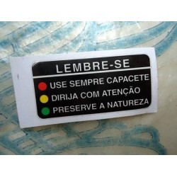 ADESIVO PREUCACAO USO CAPACETE